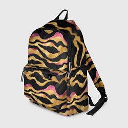 Рюкзак Тигровый окрас Gold Pink, цвет: 3D-принт