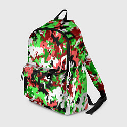 Рюкзак Красно-зеленый камуфляж, цвет: 3D-принт