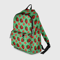 Рюкзак Клубника на зеленом фоне, цвет: 3D-принт