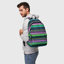 Рюкзак Яркие неоновые тонкие полосы, цвет: 3D-принт — фото 2