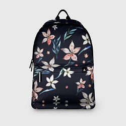 Рюкзак Цветы Нарисованные Акварелью На Чёрном Фоне, цвет: 3D-принт — фото 2