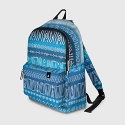 Рюкзак Узор в стиле бохо на синем фоне, цвет: 3D-принт