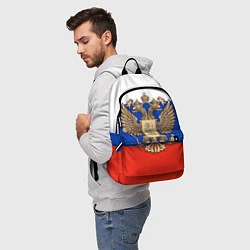 Рюкзак Герб России на фоне флага, цвет: 3D-принт — фото 2