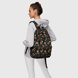 Рюкзак Цветочная полянка на темном фоне, цвет: 3D-принт — фото 2