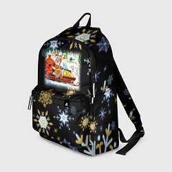 Рюкзак Новый Год Дед Мороз На Снегоходе, цвет: 3D-принт