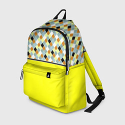 Рюкзак Желтый неоновый комбинированный узор, цвет: 3D-принт