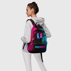 Рюкзак Fortnite - neon gradient: символ, надпись, цвет: 3D-принт — фото 2