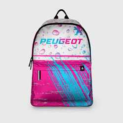 Рюкзак Peugeot neon gradient style: символ сверху, цвет: 3D-принт — фото 2
