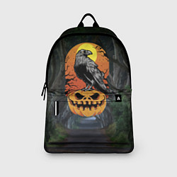 Рюкзак Ворон, сидящий на тыкве - Halloween, цвет: 3D-принт — фото 2