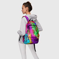 Рюкзак Яркие разноцветные перья, цвет: 3D-принт — фото 2