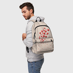 Рюкзак Поляна из рассыпанных алых сердечек, цвет: 3D-принт — фото 2