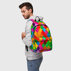 Рюкзак Цветные лоскуты - пэчворк, цвет: 3D-принт — фото 2