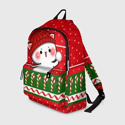 Рюкзак Белый котик - игра в снежки, цвет: 3D-принт
