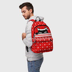 Рюкзак Выглядывающий котик - красный свитер, цвет: 3D-принт — фото 2