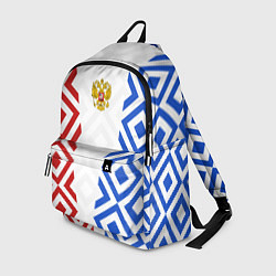 Рюкзак Russia sport ромбы и герб, цвет: 3D-принт