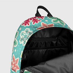Рюкзак Весёлые снежинки, цвет: 3D-принт — фото 2