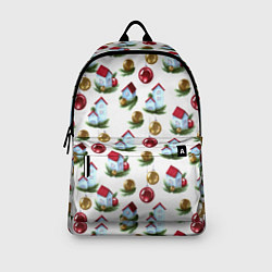 Рюкзак Новогодние домики на белом - паттерн, цвет: 3D-принт — фото 2