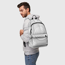 Рюкзак Серый фон и абстрактные белые объёмные окружности, цвет: 3D-принт — фото 2