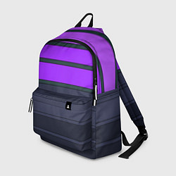 Рюкзак Полосатый узор в серых и фиолетовых тонах, цвет: 3D-принт