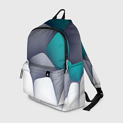 Рюкзак Серо-бело-синий каменный паттерн, цвет: 3D-принт