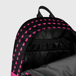 Рюкзак Черные и розовые сердца узор, цвет: 3D-принт — фото 2