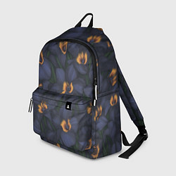Рюкзак Темно-синие цветы, цвет: 3D-принт