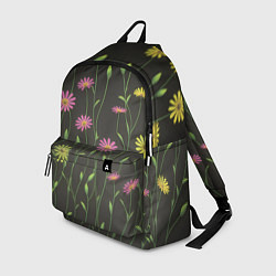 Рюкзак Полевые цветочки на темном фоне, цвет: 3D-принт