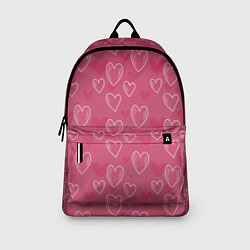 Рюкзак Нарисованные сердца паттерн, цвет: 3D-принт — фото 2
