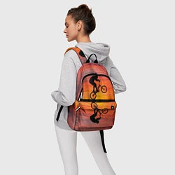 Рюкзак Велосипедист в отражении, цвет: 3D-принт — фото 2