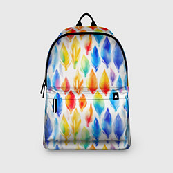 Рюкзак Желто-красно-синие перья тай-дай: паттерн, цвет: 3D-принт — фото 2