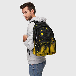 Рюкзак Желтые брызги на черном фоне, цвет: 3D-принт — фото 2