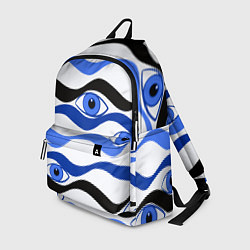 Рюкзак Глазки плывущие в голубых волнах, цвет: 3D-принт