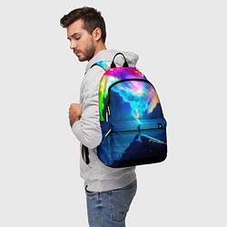 Рюкзак Цветной космос и горы, цвет: 3D-принт — фото 2