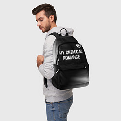 Рюкзак My Chemical Romance glitch на темном фоне: символ, цвет: 3D-принт — фото 2