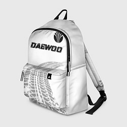Рюкзак Daewoo speed на светлом фоне со следами шин: симво, цвет: 3D-принт