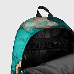 Рюкзак Зеленый мрамор с золотыми прожилками, цвет: 3D-принт — фото 2