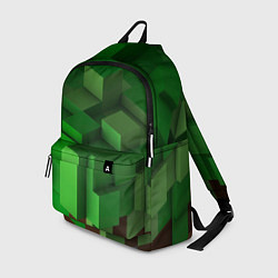 Рюкзак Зелёный блоковый паттерн, цвет: 3D-принт
