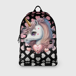 Рюкзак Розовый единорог с сердечками, цвет: 3D-принт — фото 2