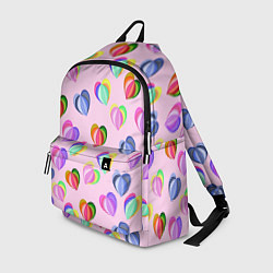 Рюкзак Цветные сердечки, цвет: 3D-принт