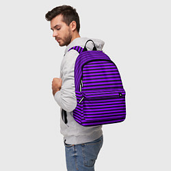 Рюкзак Фиолетовый в чёрную полоску, цвет: 3D-принт — фото 2
