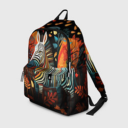 Рюкзак Зебра в стиле фолк-арт, цвет: 3D-принт