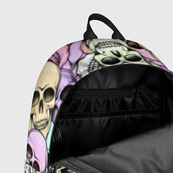 Рюкзак Разноцветные черепа паттерн, цвет: 3D-принт — фото 2