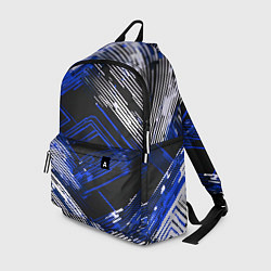 Рюкзак Киберпанк линии белые и синие, цвет: 3D-принт