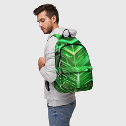 Рюкзак Зелёные неон полосы киберпанк, цвет: 3D-принт — фото 2