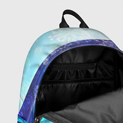 Рюкзак Абстрактный синий волнистый фон со снежинками, цвет: 3D-принт — фото 2