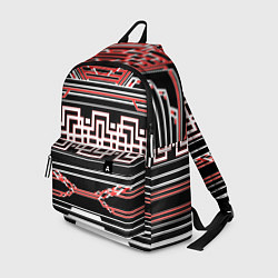 Рюкзак Красные и белые линии киберпанк, цвет: 3D-принт