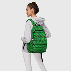 Рюкзак Зелёные и чёрные треугольники, цвет: 3D-принт — фото 2