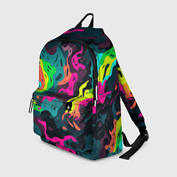 Рюкзак Яркие кислотные разноцветные пятна в виде камуфляж, цвет: 3D-принт