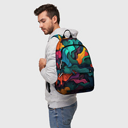Рюкзак Яркие кислотные разноцветные пятна в виде камуфляж, цвет: 3D-принт — фото 2