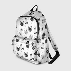 Рюкзак Черно-белые магические котики - паттерн, цвет: 3D-принт
